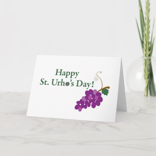 Happy St. Urho's Day! with Grapes Card (Front)