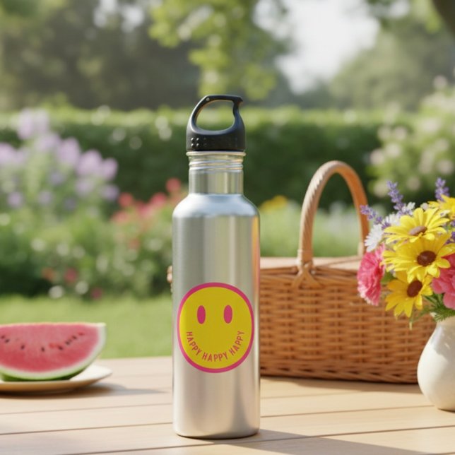 Happy Stainless Steel Water Bottle (Creator Uploaded)