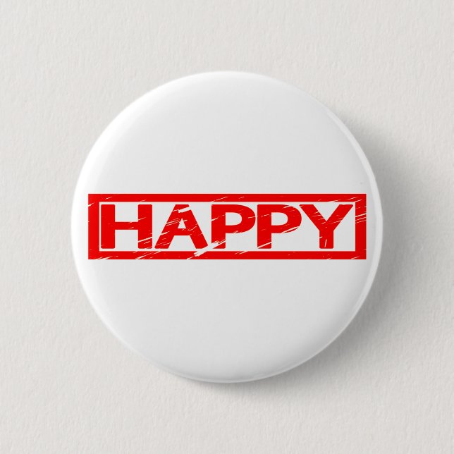 Happy Stamp 6 Cm Round Badge (Front)