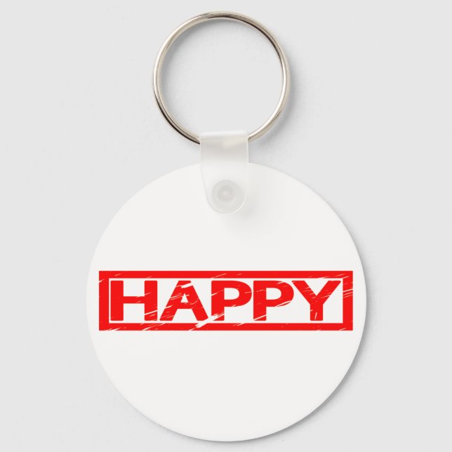 Happy Stamp Key Ring (Front)