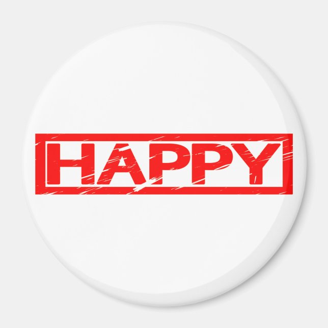 Happy Stamp Magnet (Front)