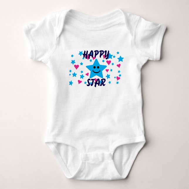 Happy star baby bodysuit (Front)