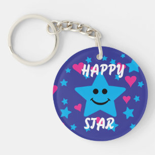 Happy star key ring