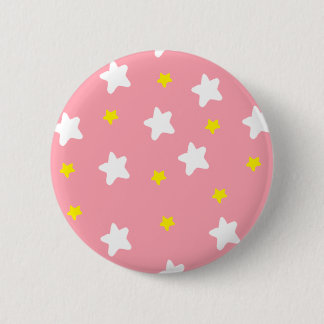 Happy Stars Pink 6 Cm Round Badge