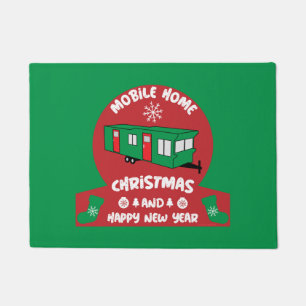 Happy Static Mobile Holiday Home Xmas Gift Doormat