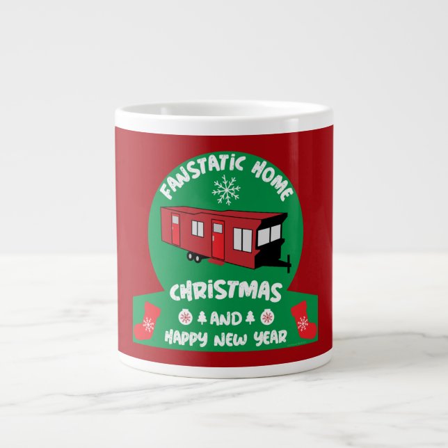 Happy Static Mobile Holiday Home Xmas Gift Large Coffee Mug (Front)
