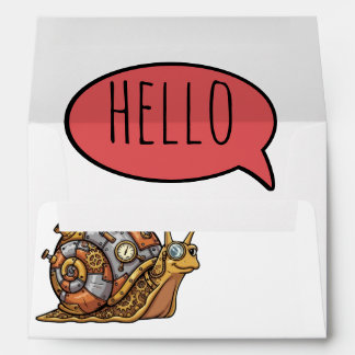 Happy Steampunk Snail Mail Envelope