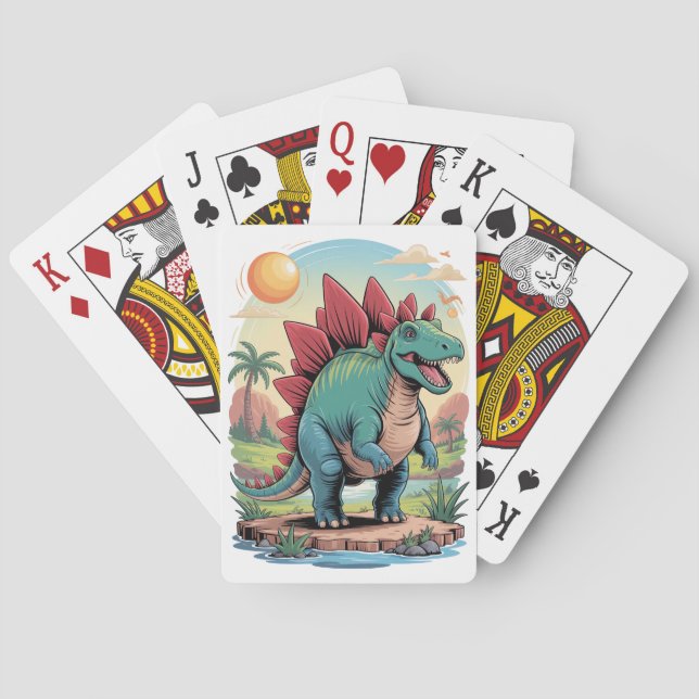 Happy Stegosaurus Playing Cards (Back)