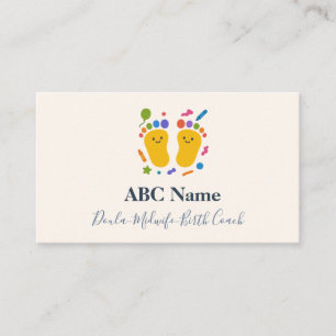 Happy Steps Coloful Doula & Birth Coach Business Card