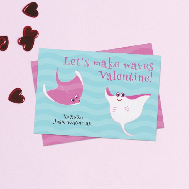 Happy Stingrays Kid's Valentine's Day Card (Creator Uploaded)