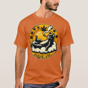 Happy  Stoner Cat T-Shirt
