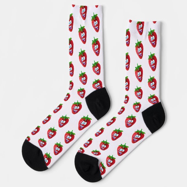 Happy Strawberry Crew Socks! Socks (Left)