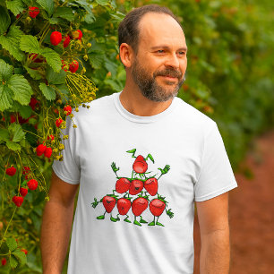 Happy Strawberry Family Fruit Pyramid T-Shirt