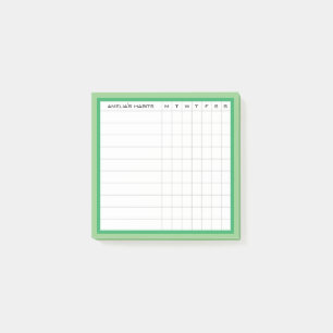 Happy Stripe Collection Habit Tracker in Green Post-it Notes