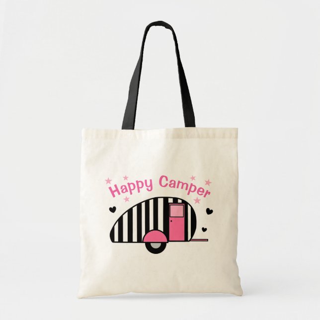 Happy Striped Camper Tote (Front)