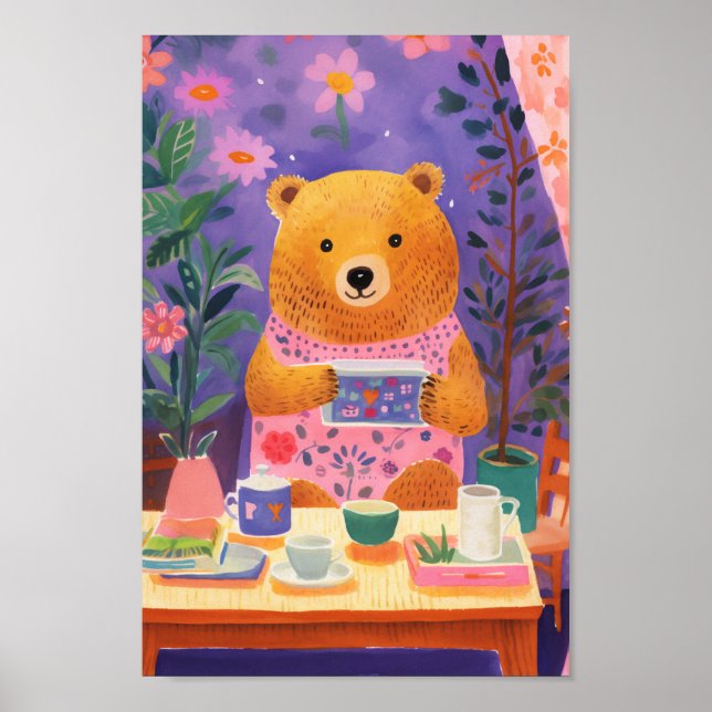 Happy Stuffed Bear Poster (Front)