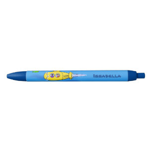 Happy submarine cartoon black ink pen