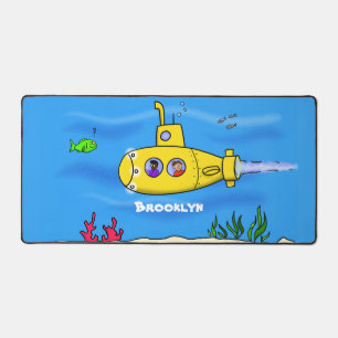 Happy submarine cartoon desk mat