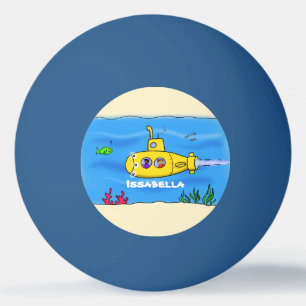 Happy submarine cartoon ping pong ball