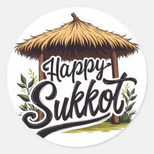 Happy Sukkot Jewish holiday Hanukkah  Classic Round Sticker