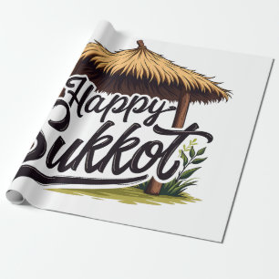 Happy Sukkot Jewish holiday Hanukkah Wrapping Paper