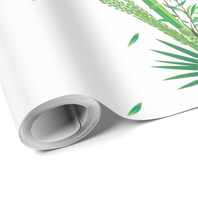 Happy Sukkot Lulav & Etrog Four Species Watercolor Wrapping Paper (Roll Corner)