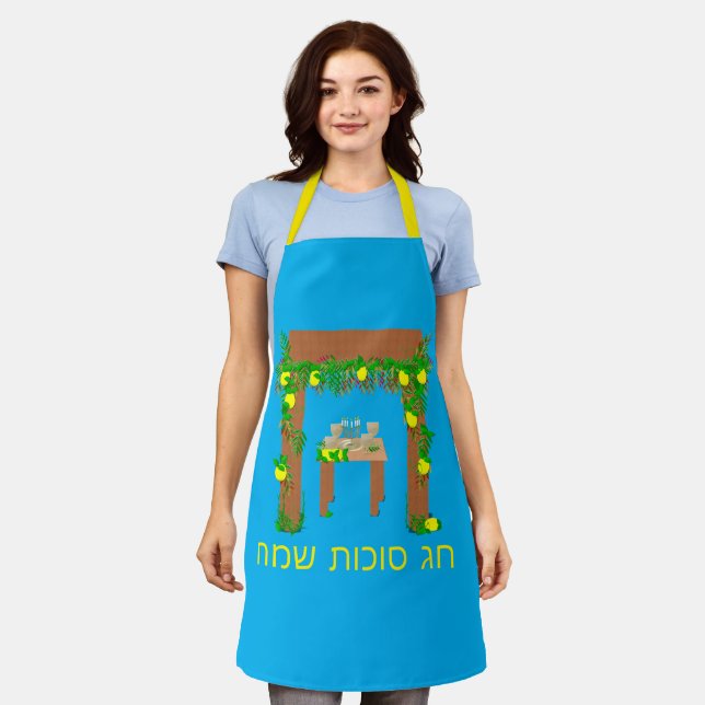 Happy Sukkot ,Personalised Apron (Worn)