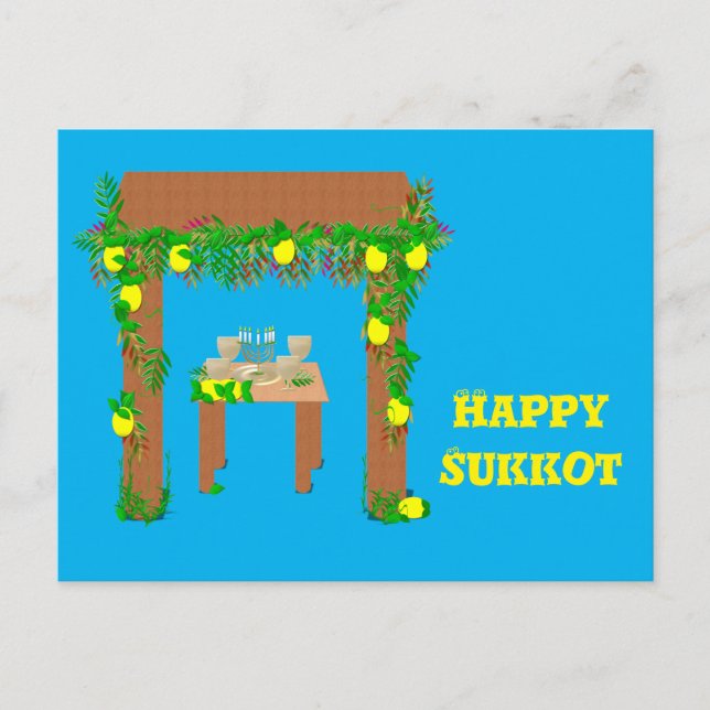 Happy Sukkot ,Personalised Postcard (Front)