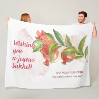 Happy Sukkot | Sukkot Sameach | Sukkah Decor Fleece Blanket