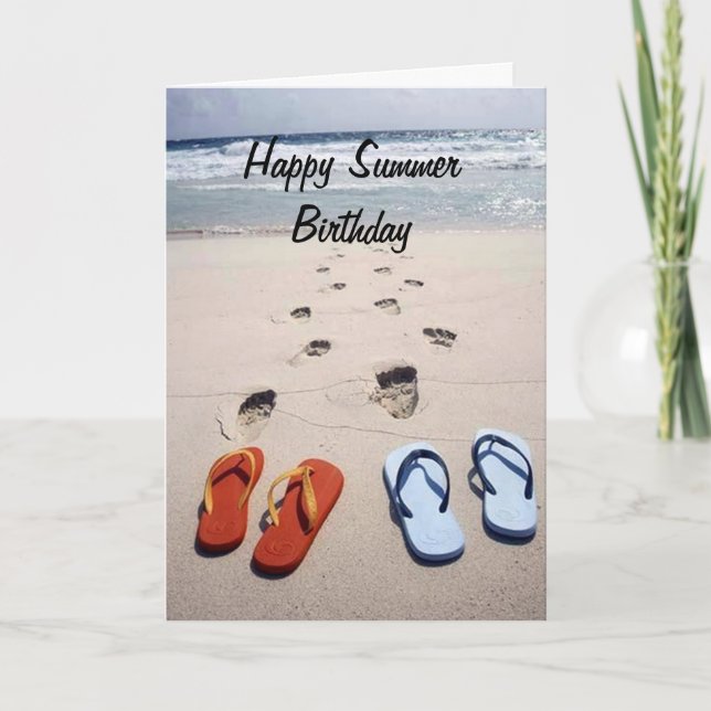 ***HAPPY SUMMER BIRTHDAY**** BEACH STYLE CARD (Front)