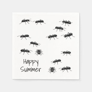 Happy Summer Black Ants Napkin