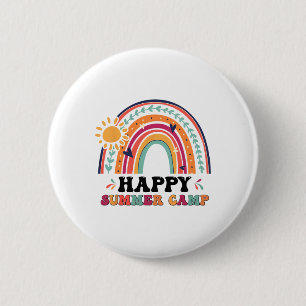 Happy Summer Camp Matching Summer Camping Rainbow  6 Cm Round Badge