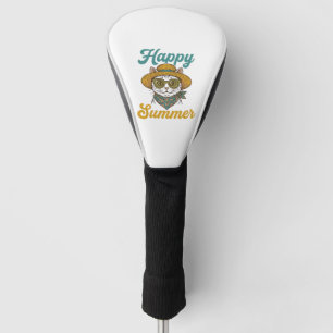Happy Summer Cat Vintage Engraving Shirt Design_1 Golf Head Cover