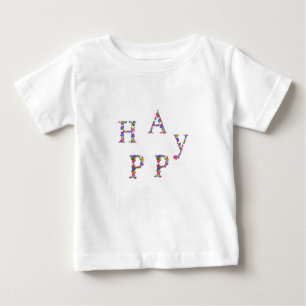 Happy Summer Daisy Flower Alphabet  Baby T-Shirt