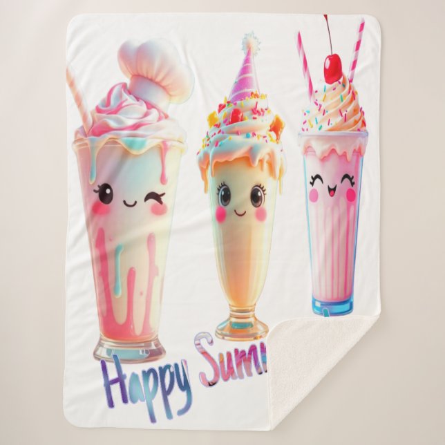 Happy Summer day  Sherpa Blanket (Front)