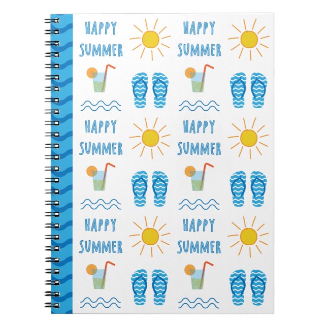 Happy Summer Pattern Photo Notebook (Front)