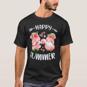 Happy summer pink gnomes with flamingo swim ring T-Shirt