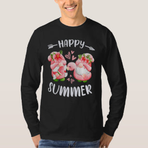 Happy summer pink gnomes with flamingo swim ring T-Shirt