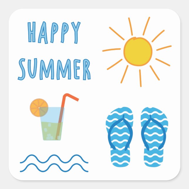 Happy Summer Sticker (Front)