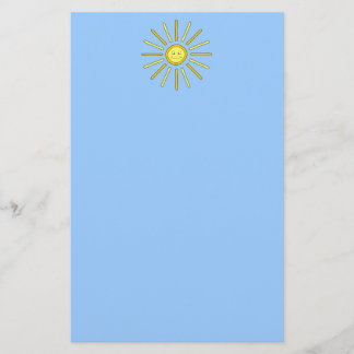 Happy Summer Sun. Yellow and Blue. Stationery