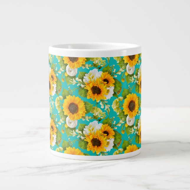 Happy summer sunflower pattern coffee mug (Front)