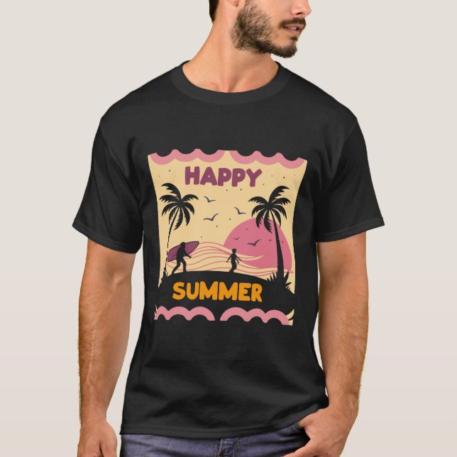 Happy Summer – Unique & Trendy T-Shirt Design (Front)