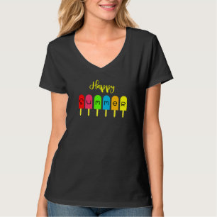 Happy Summer Vacation Ice Cream Popsicle Ice Lolly T-Shirt