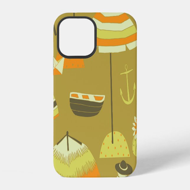Happy Summertime Fun Seamless Pattern iPhone Case (Back)