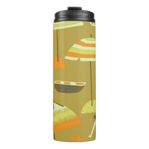 Happy Summertime Fun Seamless Pattern Thermal Tumbler