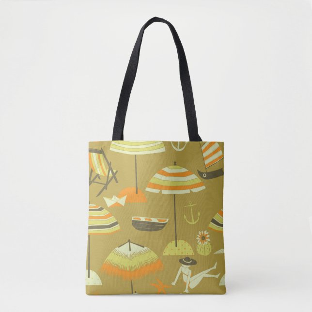Happy Summertime Fun Seamless Pattern Tote Bag (Front)