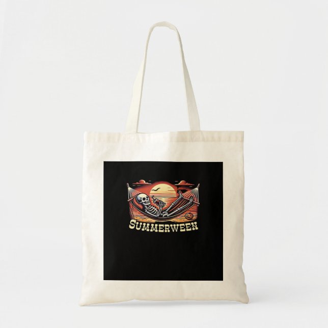 Happy Summerween Skeleton Drink Summer Halloween C Tote Bag (Front)