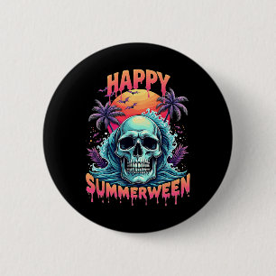 Happy Summerween Skeleton Summer Watermelon Jack-o 6 Cm Round Badge