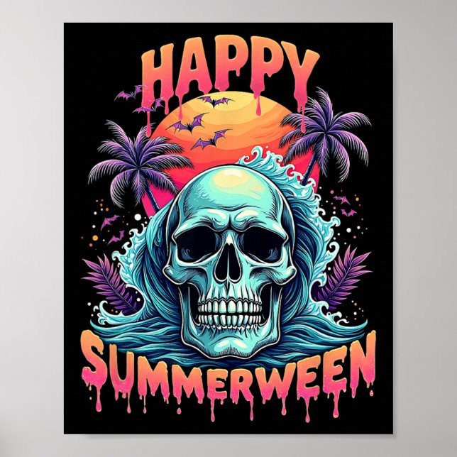 Happy Summerween Skeleton Summer Watermelon Jack-o Poster (Front)
