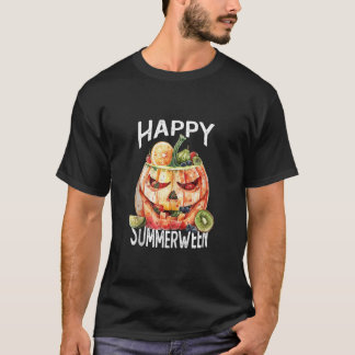 Happy Summerween Summer Fruits Jack o lantern Hall T-Shirt